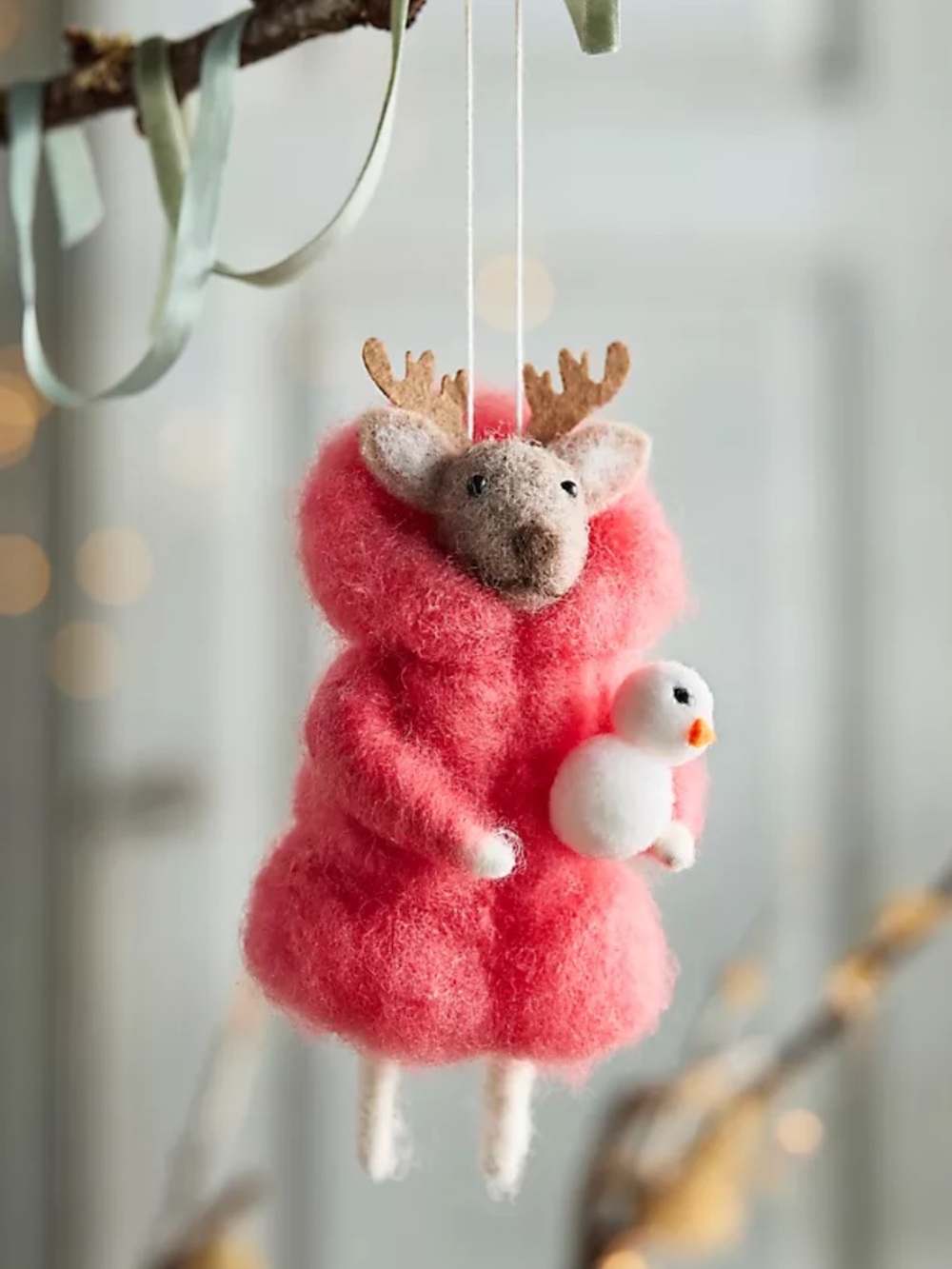 ANTHROPOLOGIE➕Puffy Reindeer Felt  Critter NWT